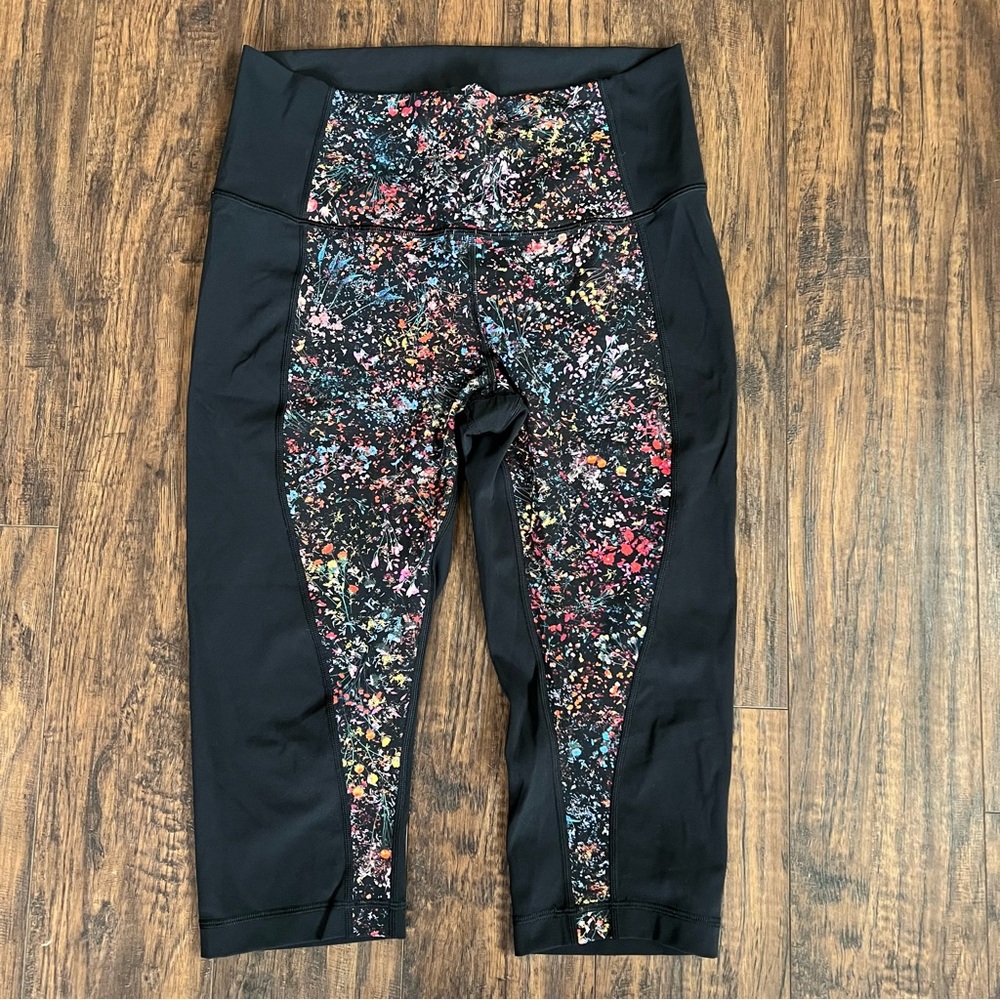 lululemon athletica Black Floral Leggings